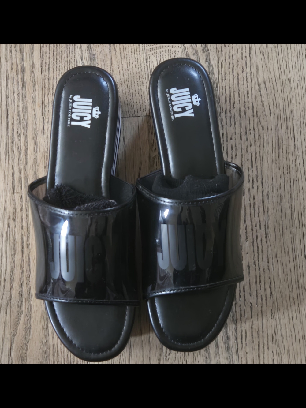Juicy Couture Black Slide Sandals - Women's